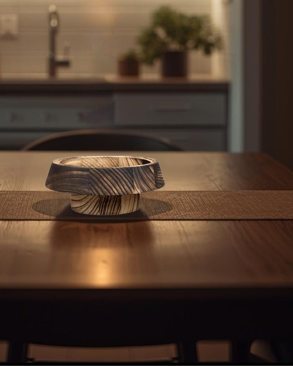 Portobello - Bowl decorativo de madera de estilo rústico