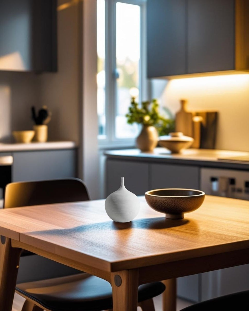 Jarrón blanco de forma esferíca 17 cm. - Globe