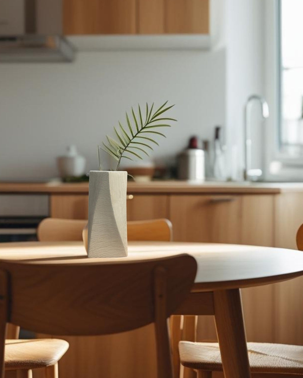 Jarrón de cerámica beige texturizado Bue