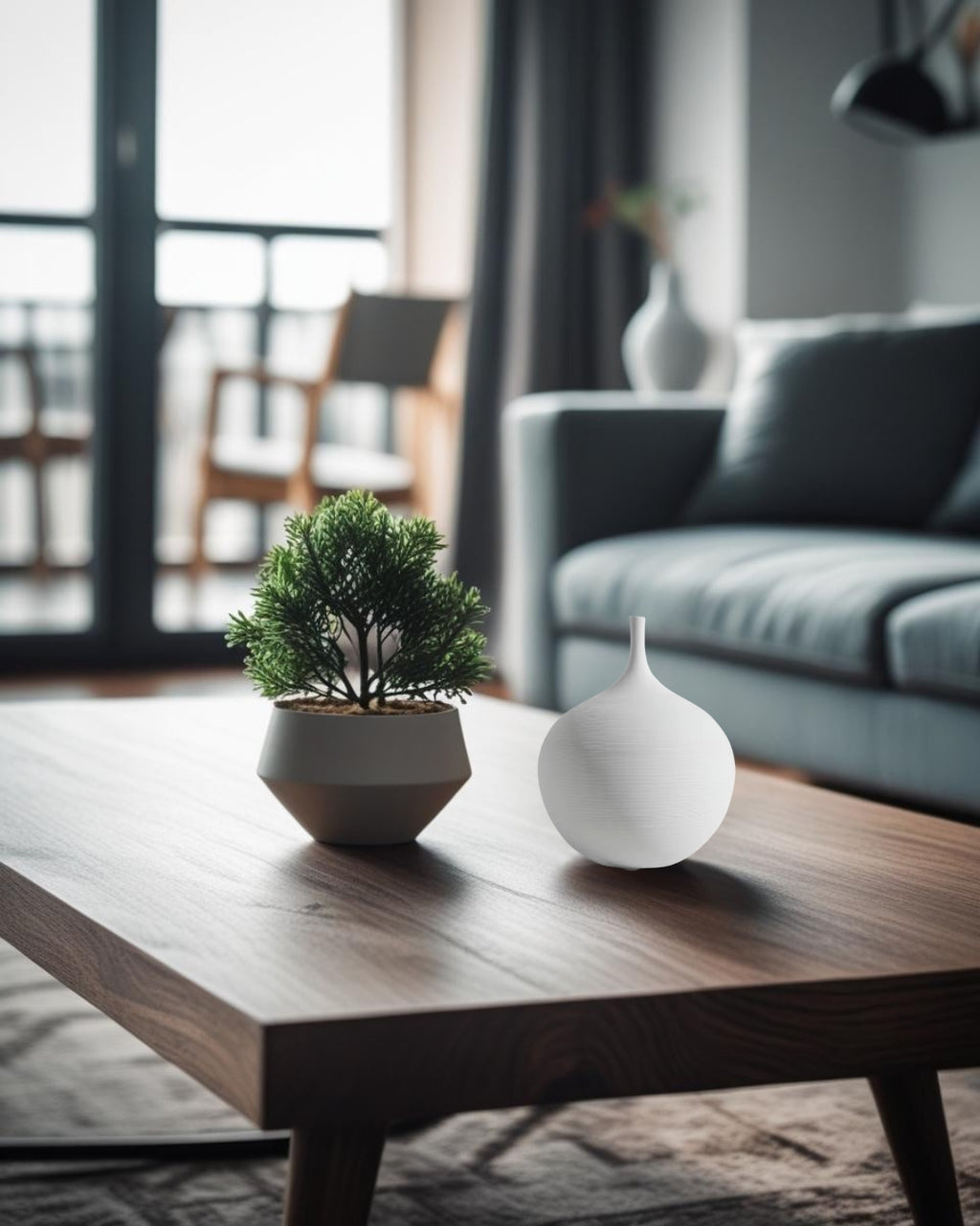 Jarrón blanco de forma esferíca 17 cm. - Globe