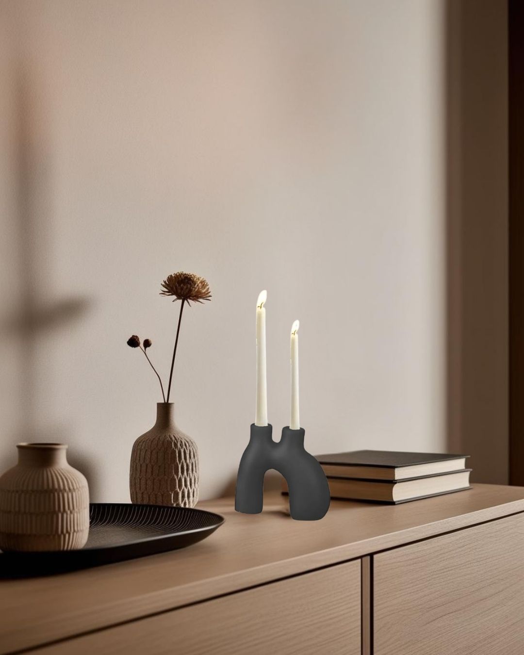 Kvist - Candelabro de cerámica para 2 velas