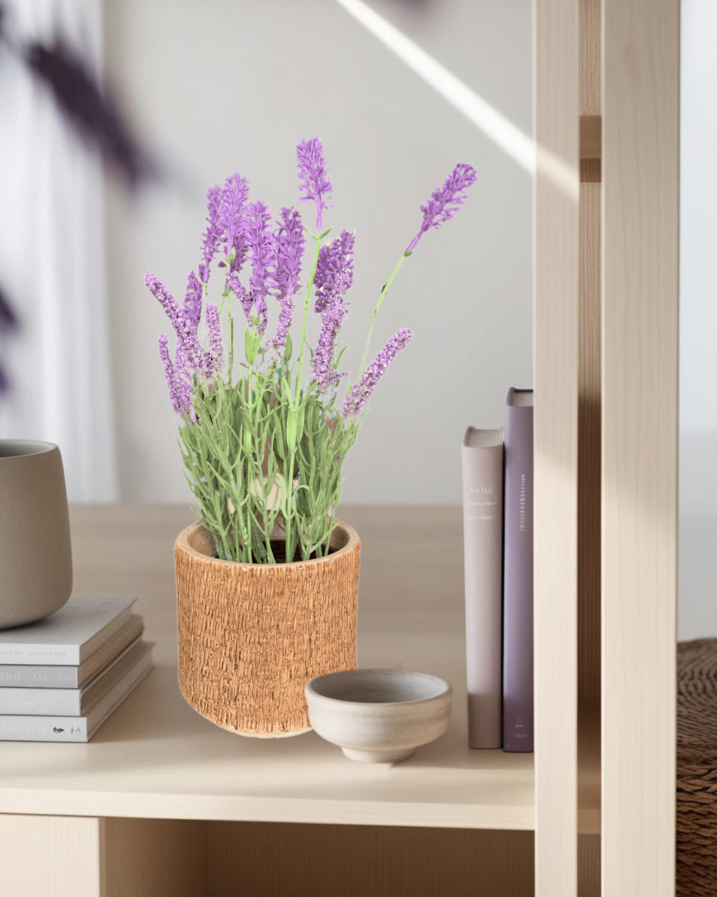 Lavender – 13.39" Faux Plant in a Decorative Planter