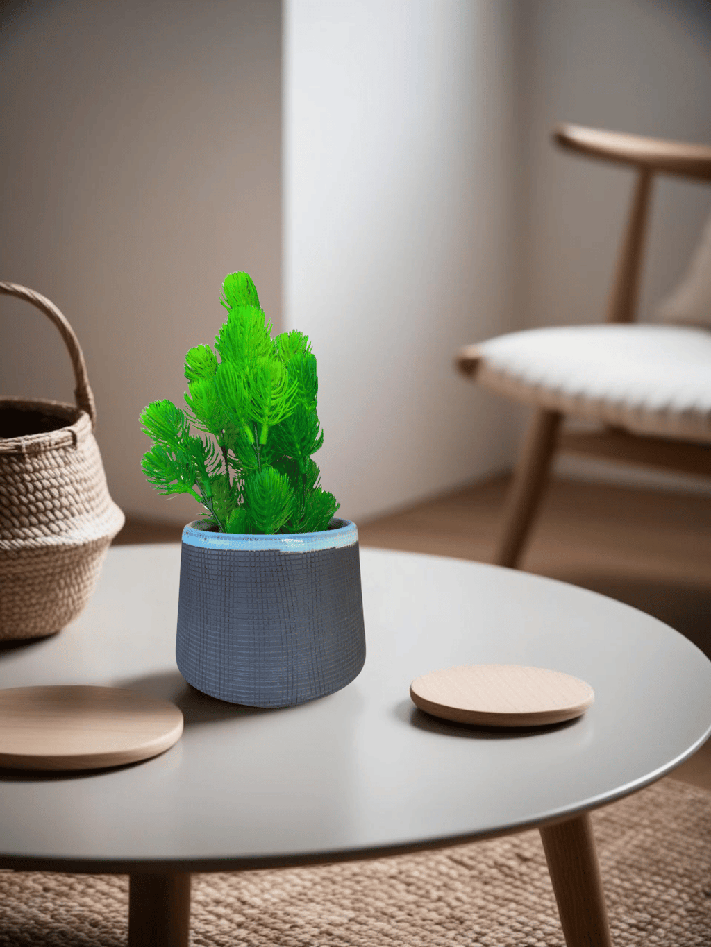 Pine – 11.81" Faux Plant in a Decorative Planter