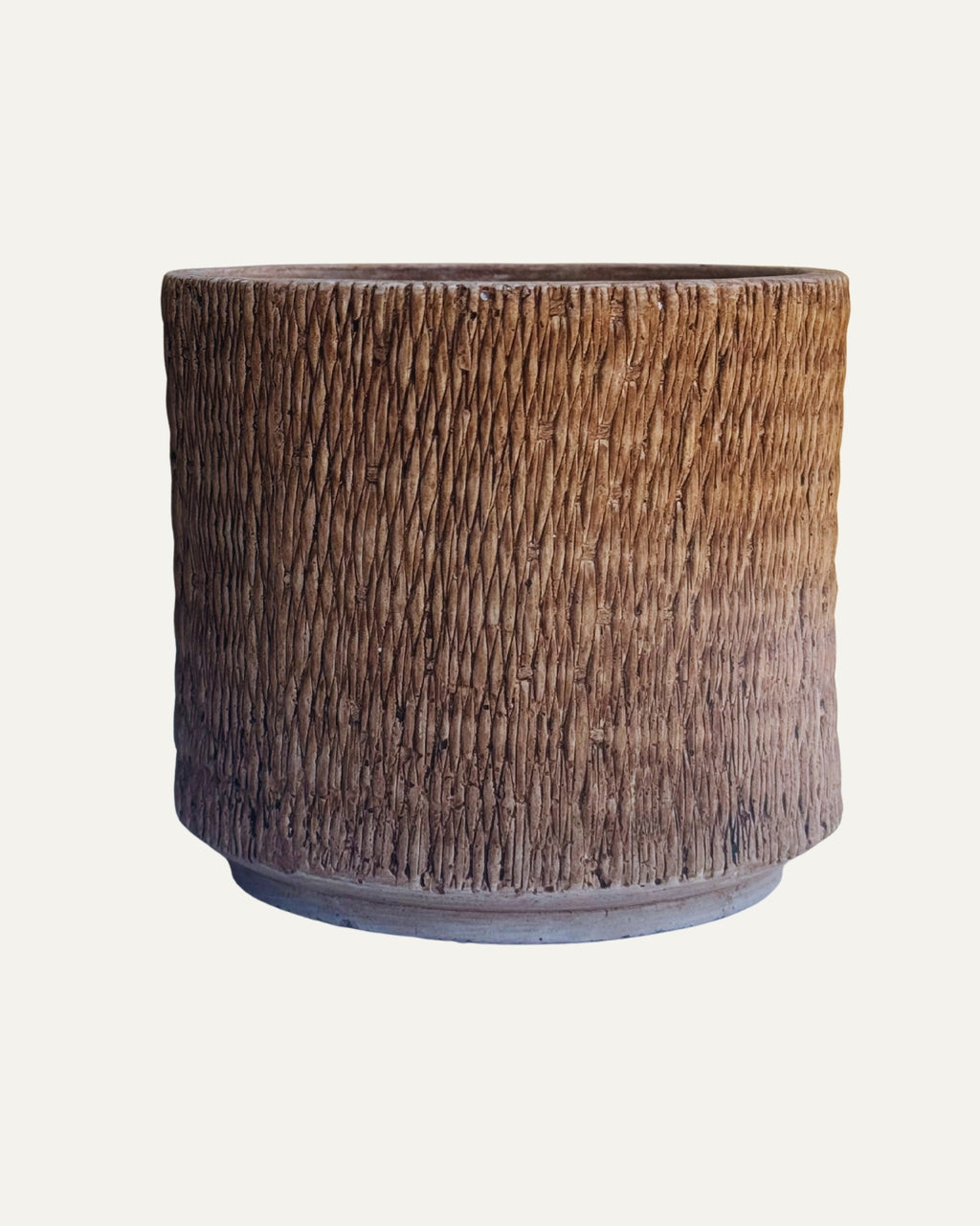 Macetero de cerámica con textura tejida - Vimini