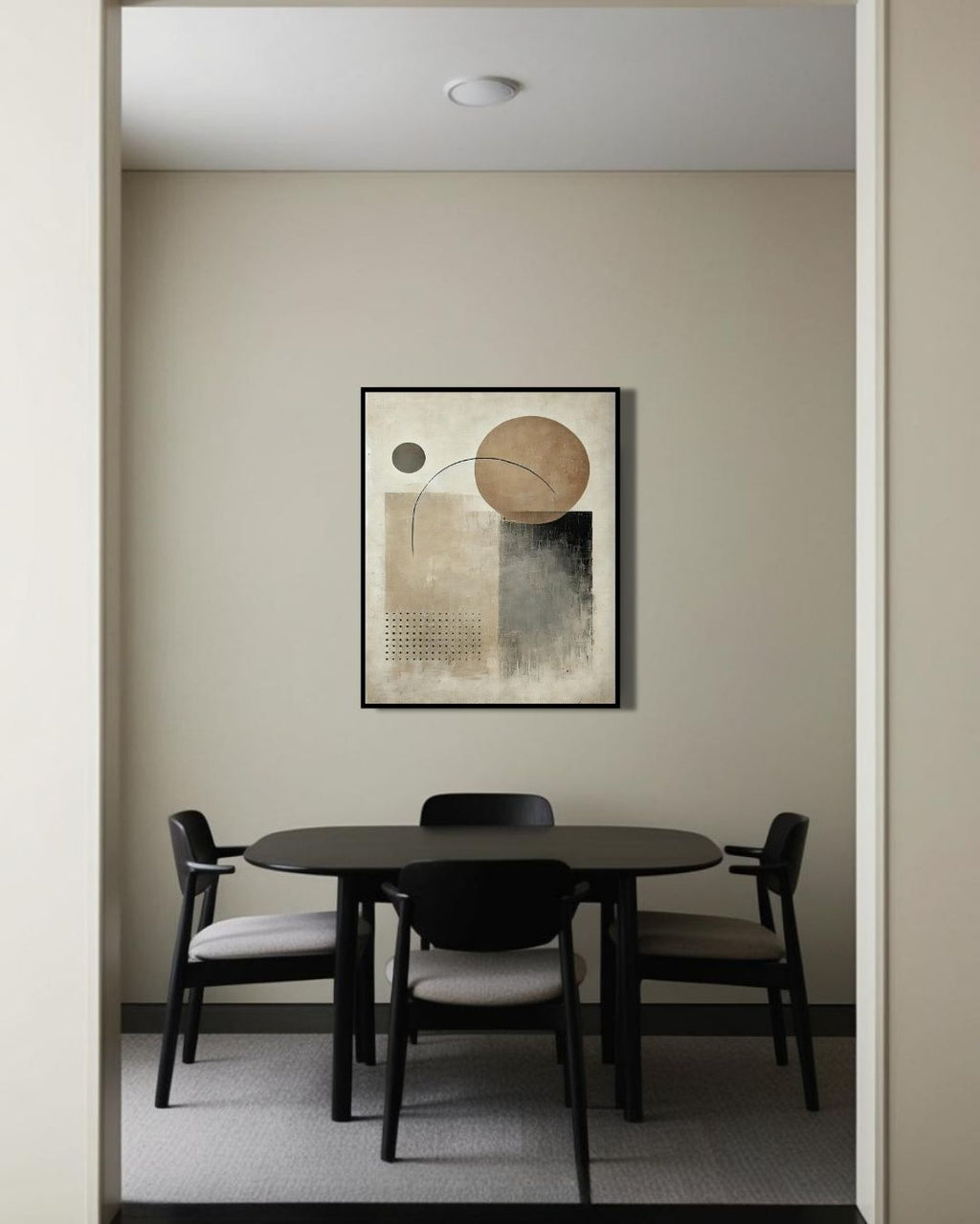Ivory Balance - 23.6" x 31.5" Framed Abstract Wall Art Canvas