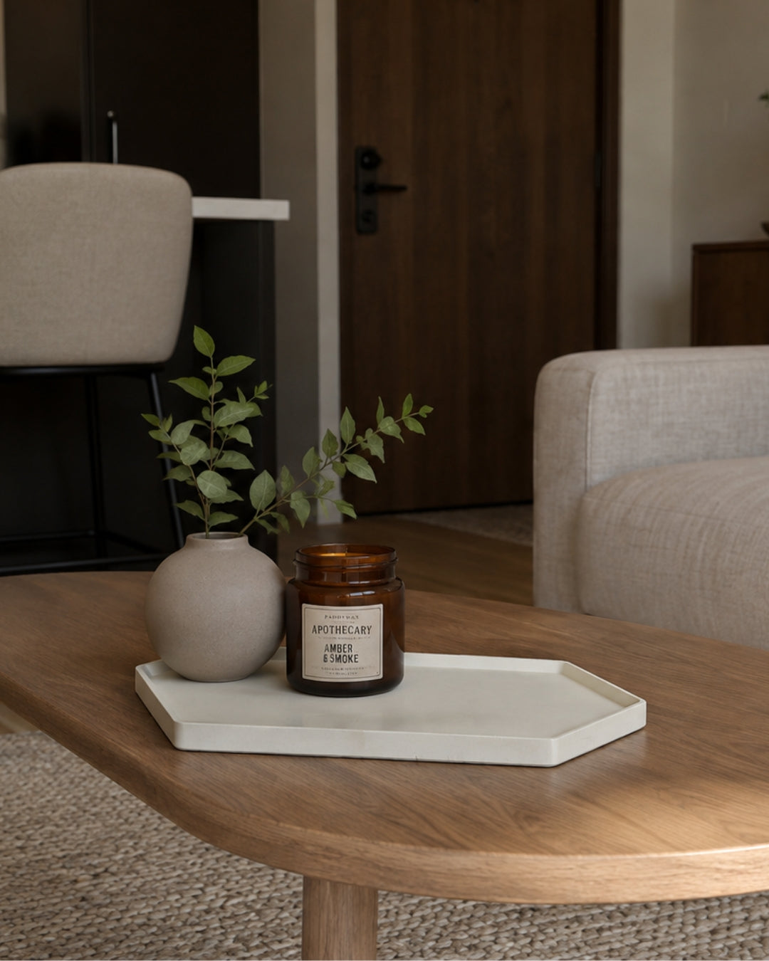 Hexis - Bandeja decorativa de concreto de forma hexagonal