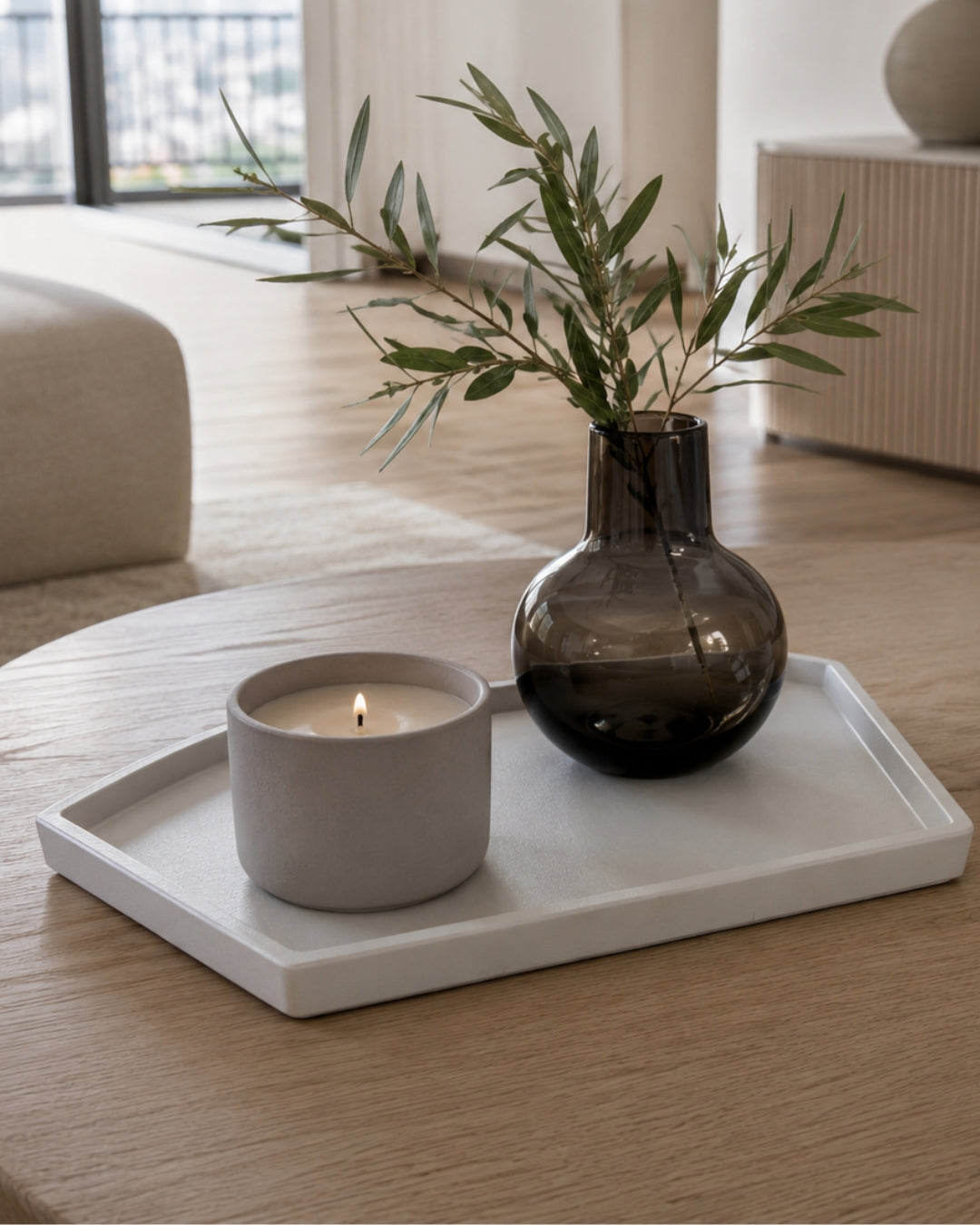 Hexis - Bandeja decorativa de concreto de forma hexagonal