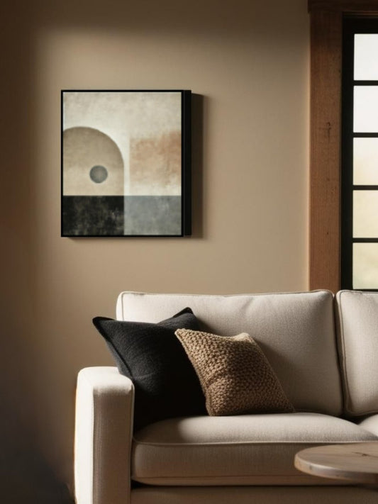 Lunar Arch - 19.69" x 15.75" Framed Abstract Canvas Wall Art