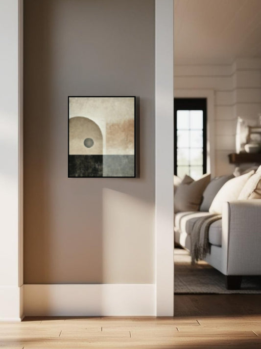 Lunar Arch - 19.69" x 15.75" Framed Abstract Canvas Wall Art