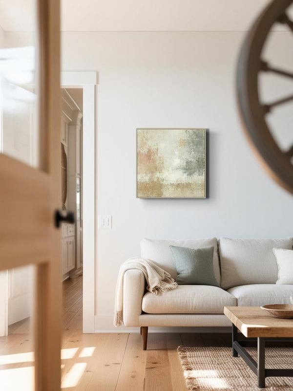 Jordskygge - 23.6" x 23.6" Framed Abstract Canvas Wall Art