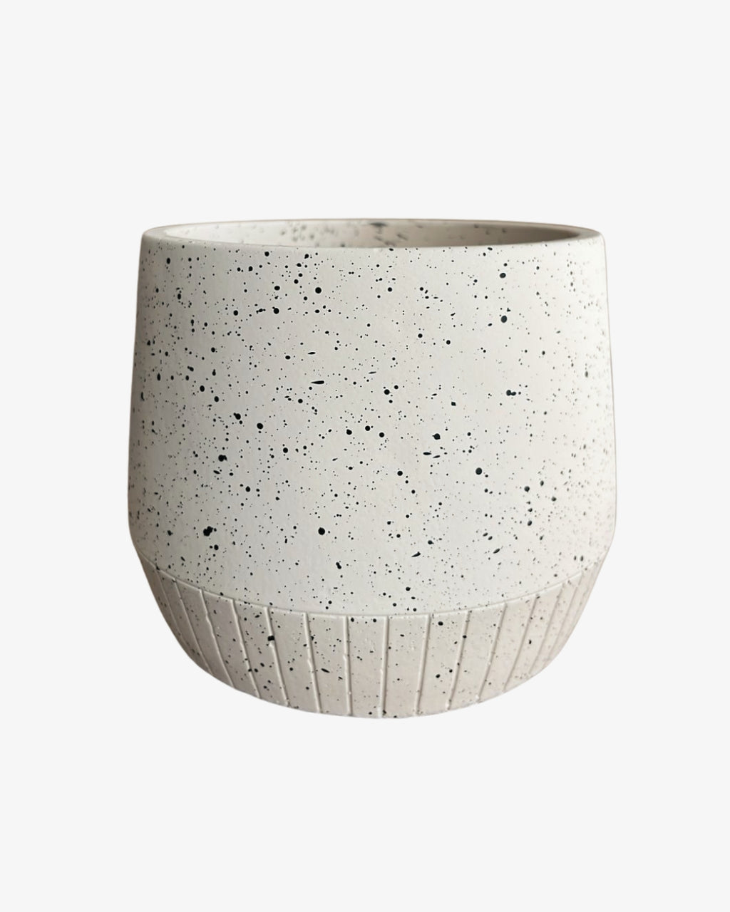 Macetero jaspeado con relieve de líneas - Ginebra
