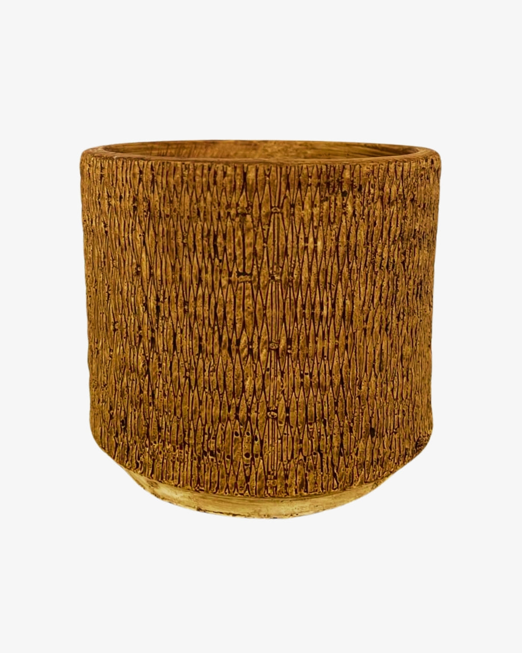 Macetero de cerámica con textura tejida - Vimini