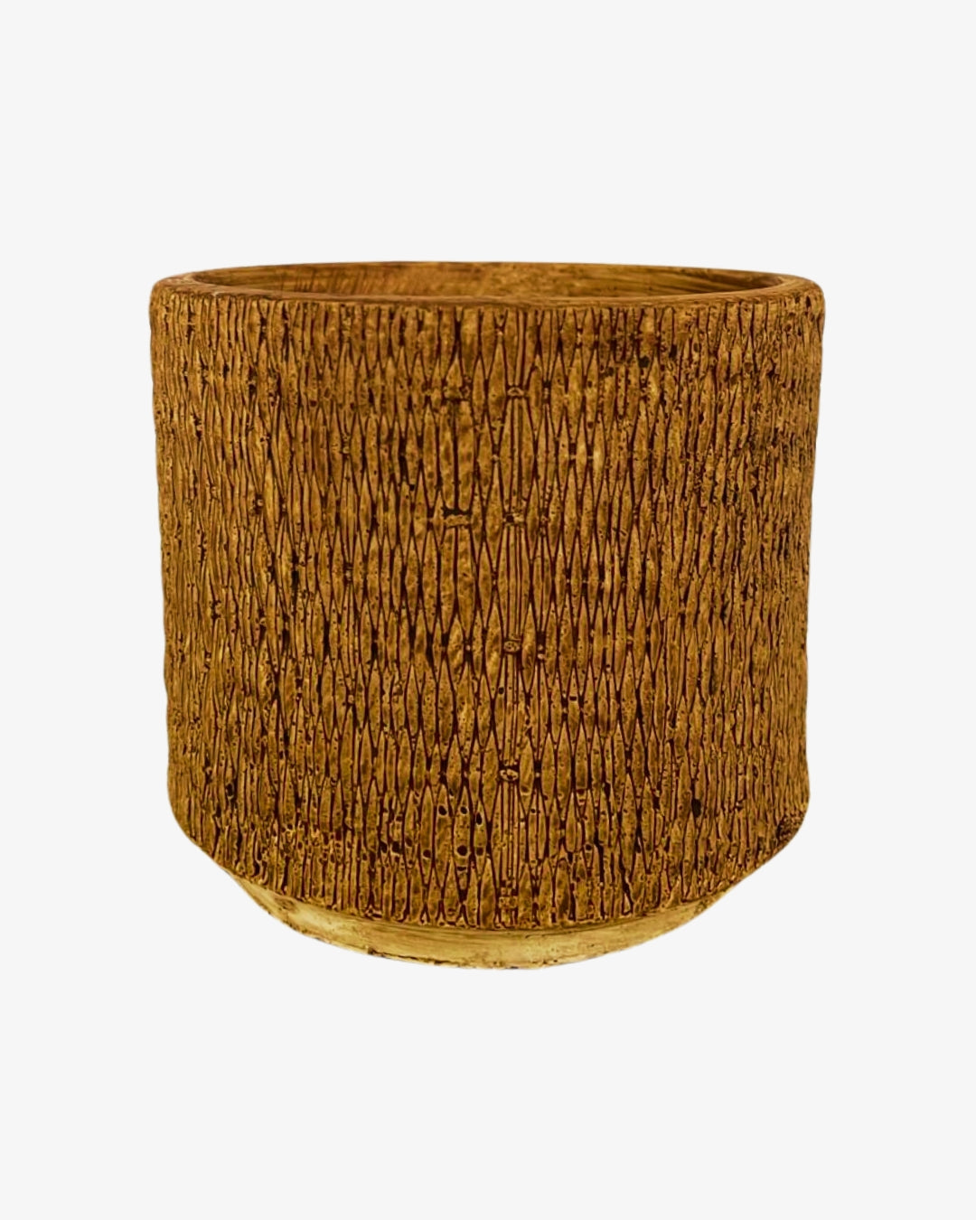 Macetero de cerámica con textura tejida - Vimini