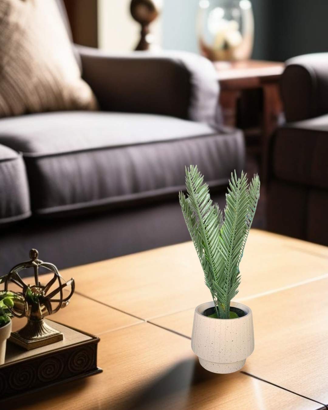 Cycas Palm – 11.81" Faux Plant with Decorative Planter