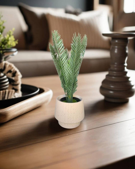 Cycas Palm – 11.81" Faux Plant with Decorative Planter
