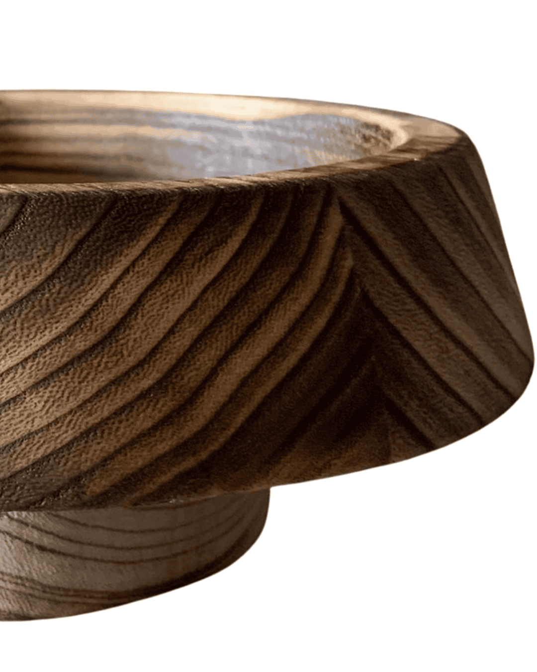 Portobello - Bowl decorativo de madera de estilo rústico