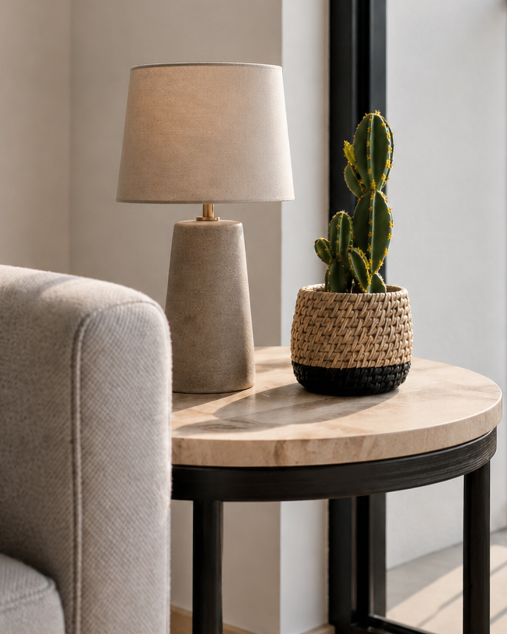 Macetero bicolor con textura trenzada - Ébano