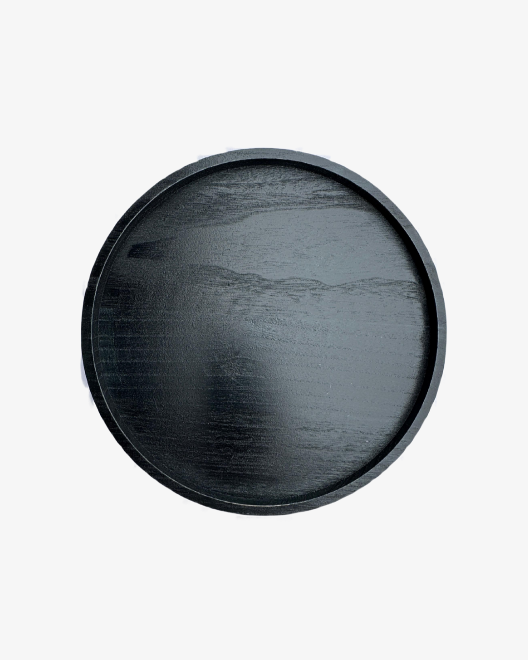 Bandeja decorativa circular de madera