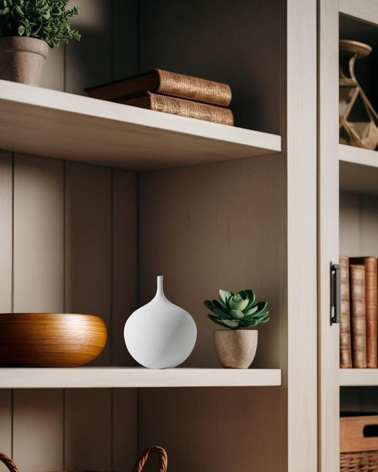 Globe - Round White Ceramic Vase