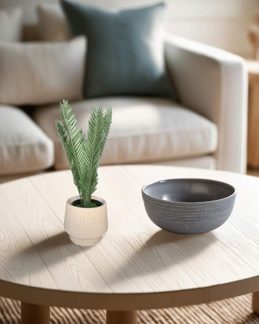 Cycas Palm – 11.81" Faux Plant with Decorative Planter
