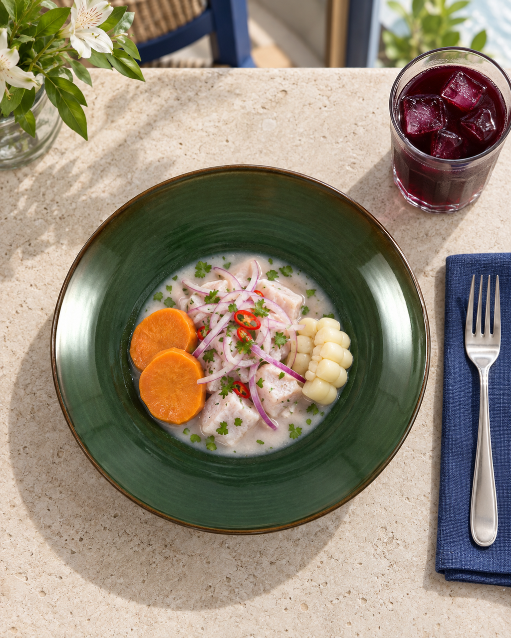 Plato hondo verde bosque con borde cobrizo – Bosque