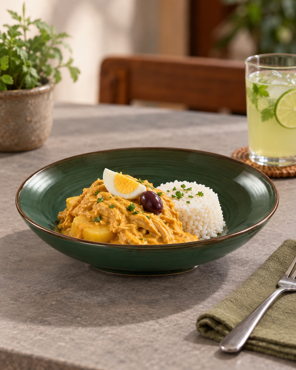 Plato hondo verde bosque con borde cobrizo – Bosque
