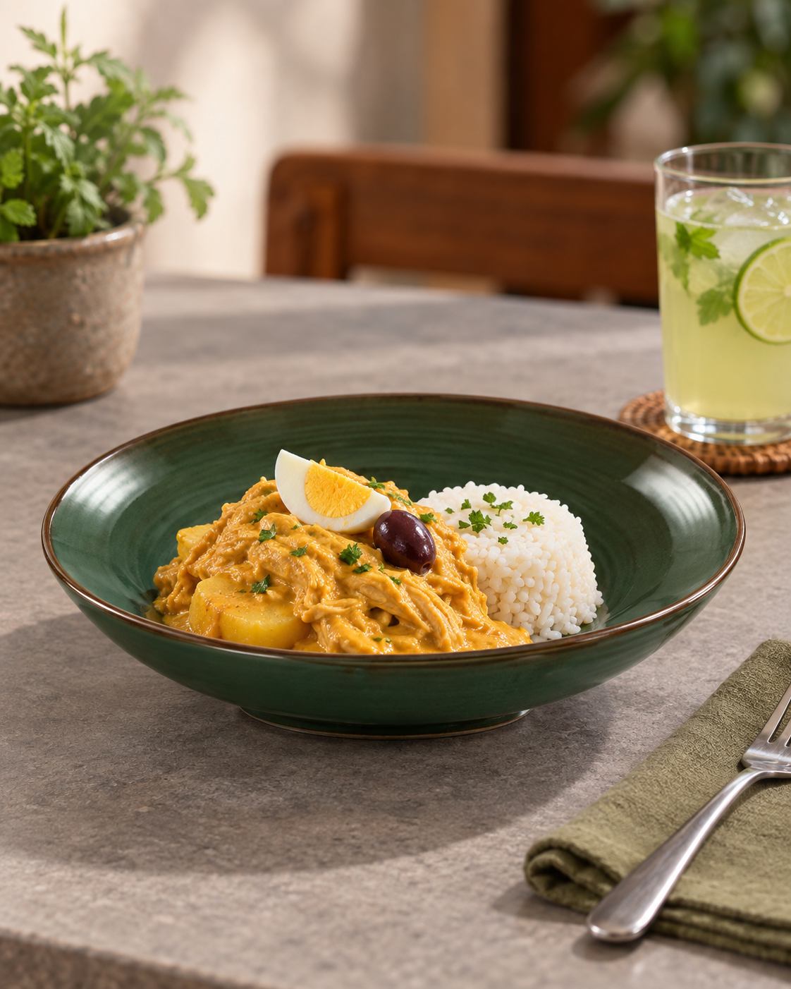 Plato hondo verde bosque con borde cobrizo – Bosque