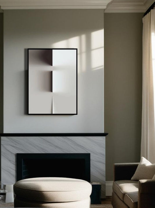 Skugge - 31.5" x 23.6" Framed Abstract Canvas Wall Art