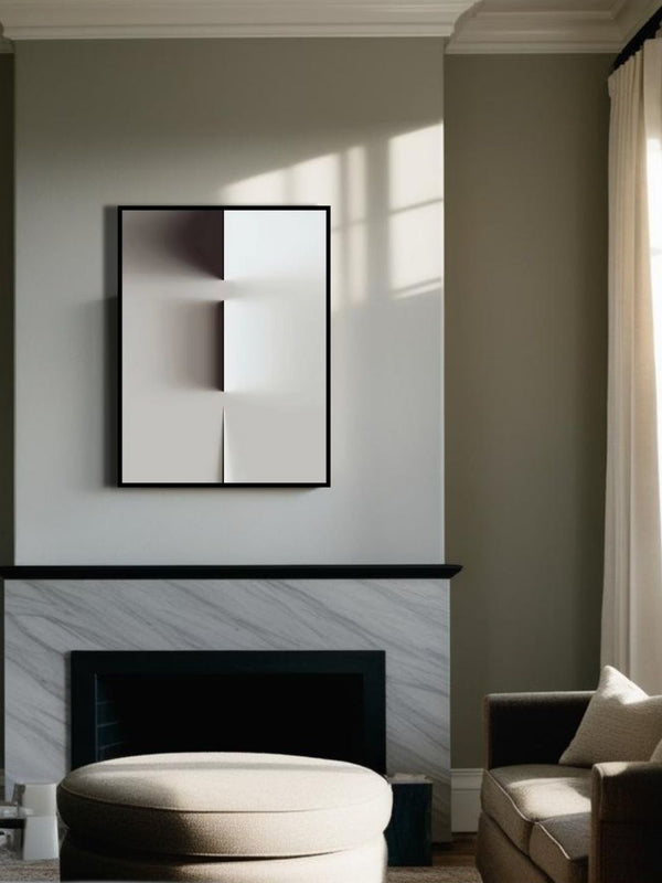 Skugge - 31.5" x 23.6" Framed Abstract Canvas Wall Art