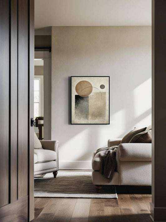Ivory Balance - 23.6" x 31.5" Framed Abstract Wall Art Canvas