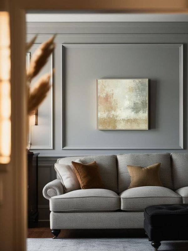 Jordskygge - 23.6" x 23.6" Framed Abstract Canvas Wall Art