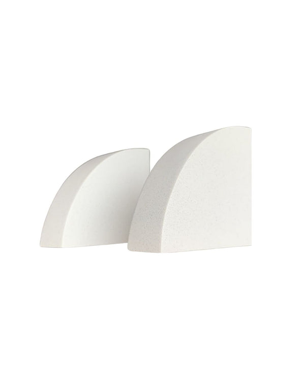 Arched white modern bookend on a white background