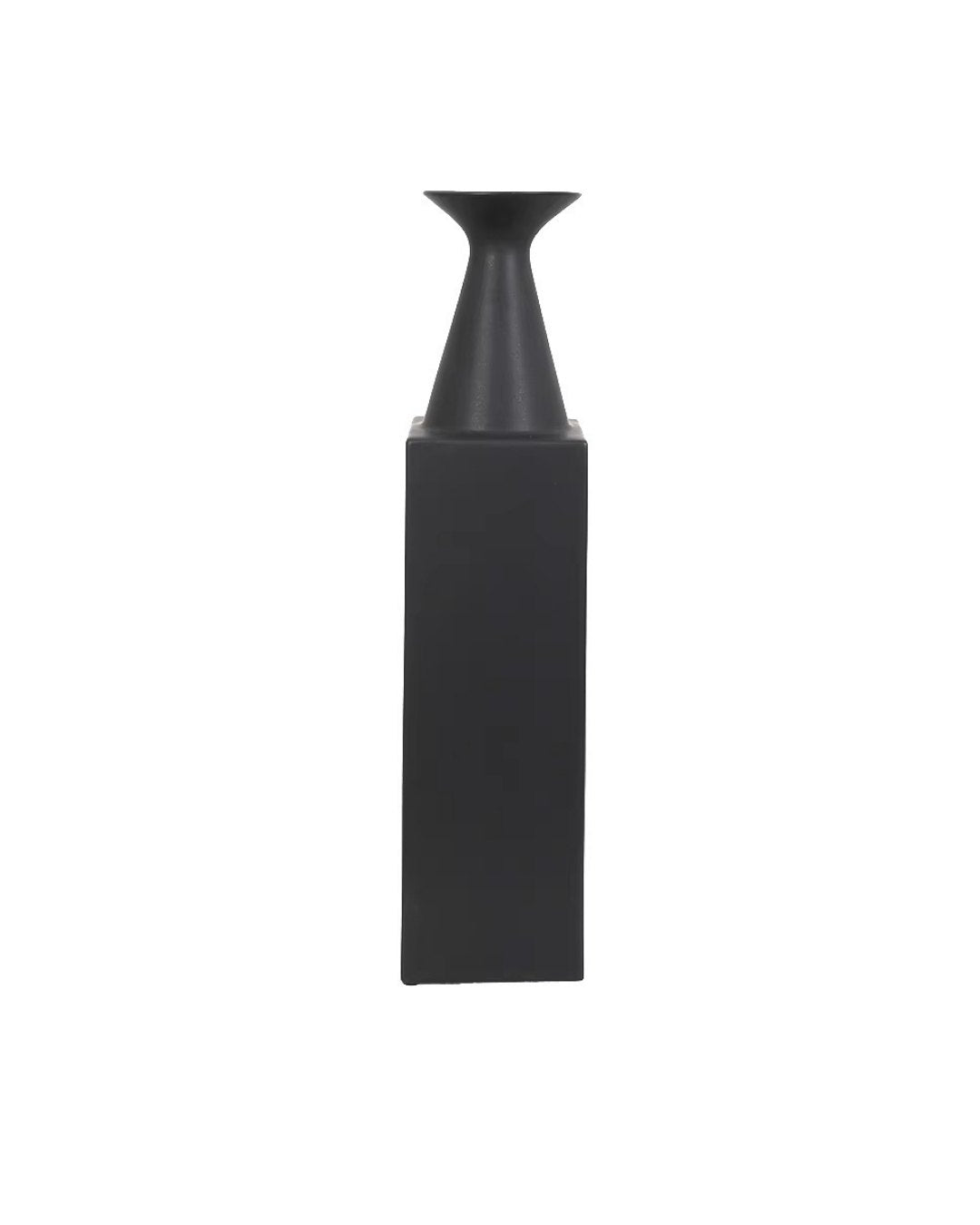 Black abstract rectangular decorative pitcher on a white background
