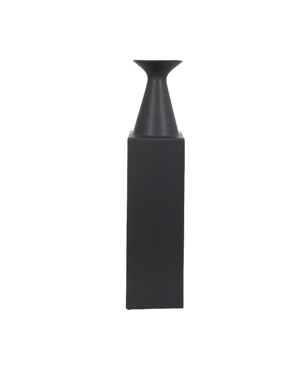 Black abstract rectangular decorative pitcher on a white background