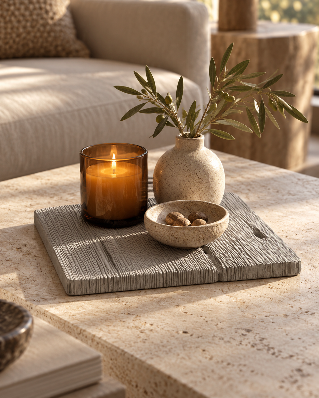 Timberstone - Bandeja decorativa de concreto