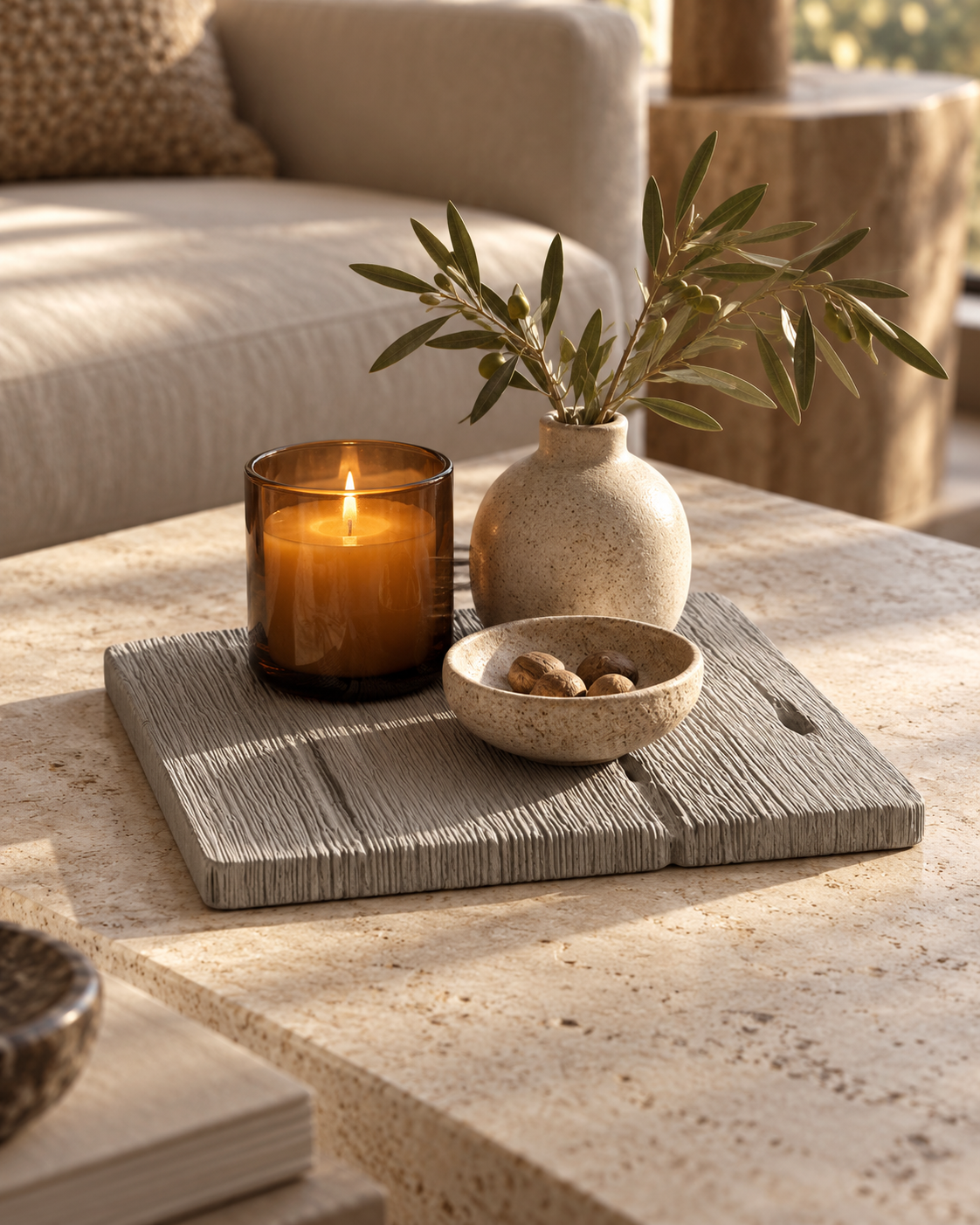 Timberstone - Bandeja decorativa de concreto