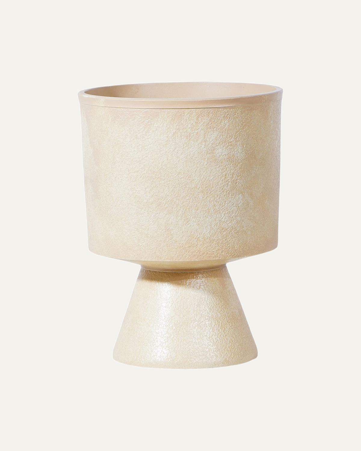 Maceta Pórtico CUP003 en beige retro, vista completa sin planta
