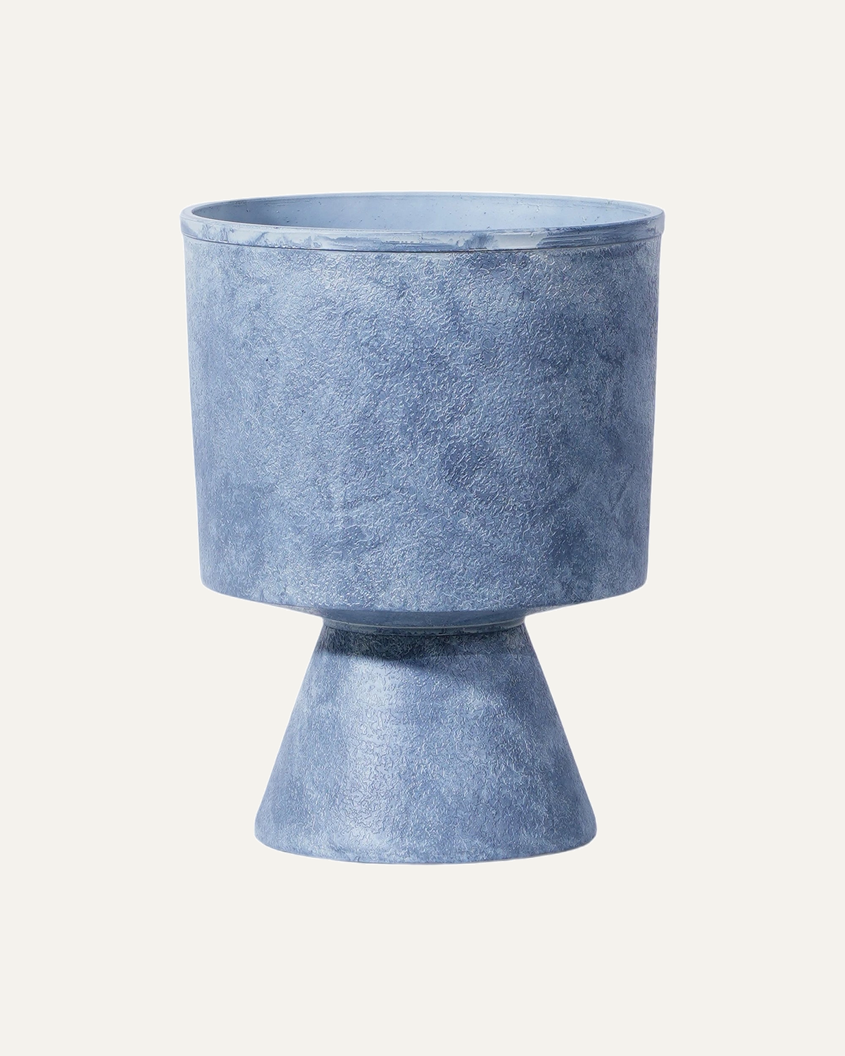 Maceta Pórtico CUP003 en gris claro retro, vista completa sin planta