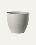 Maceta Trama DX en gris claro, vista completa sin planta