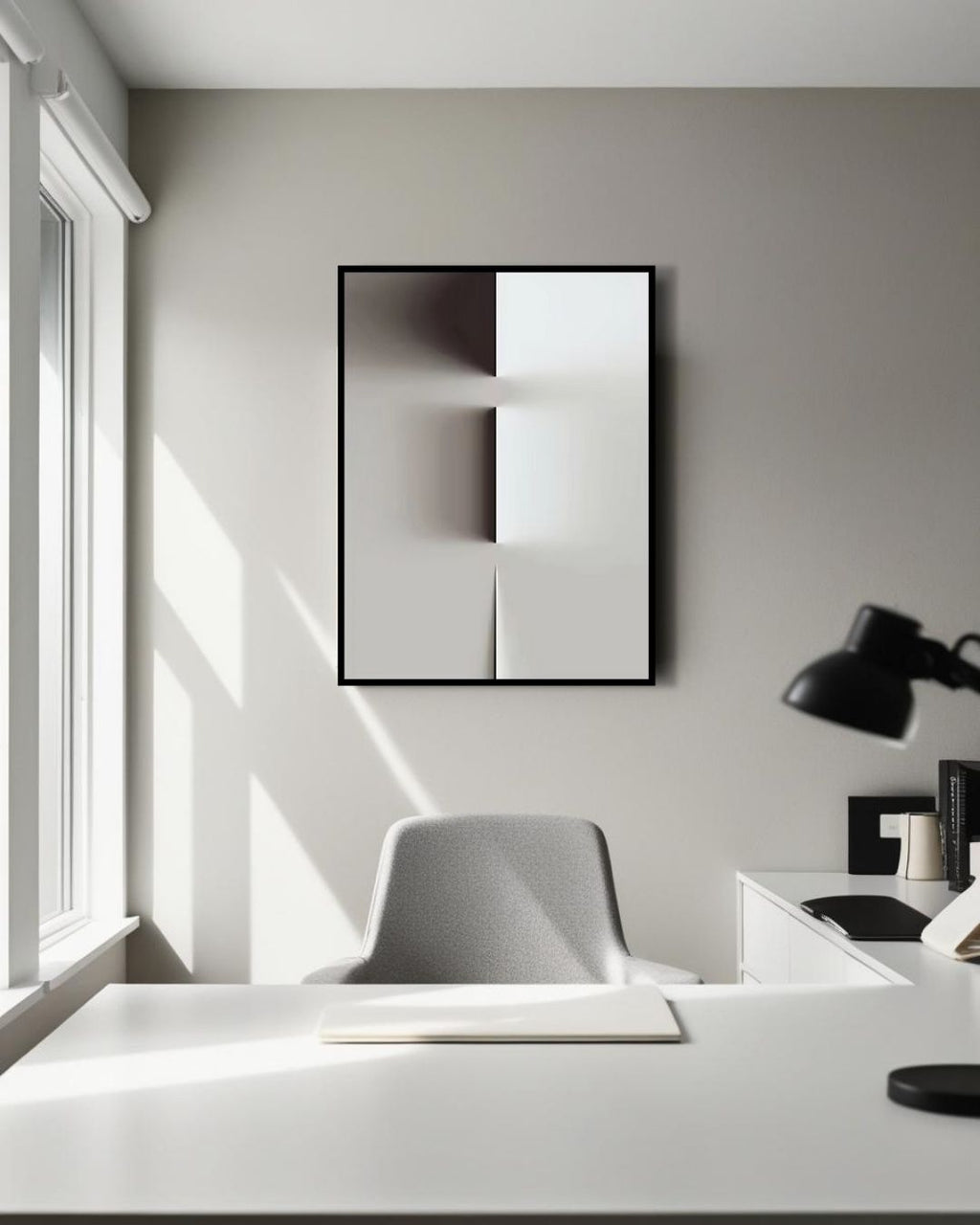 Skugge - 31.5" x 23.6" Framed Abstract Canvas Wall Art