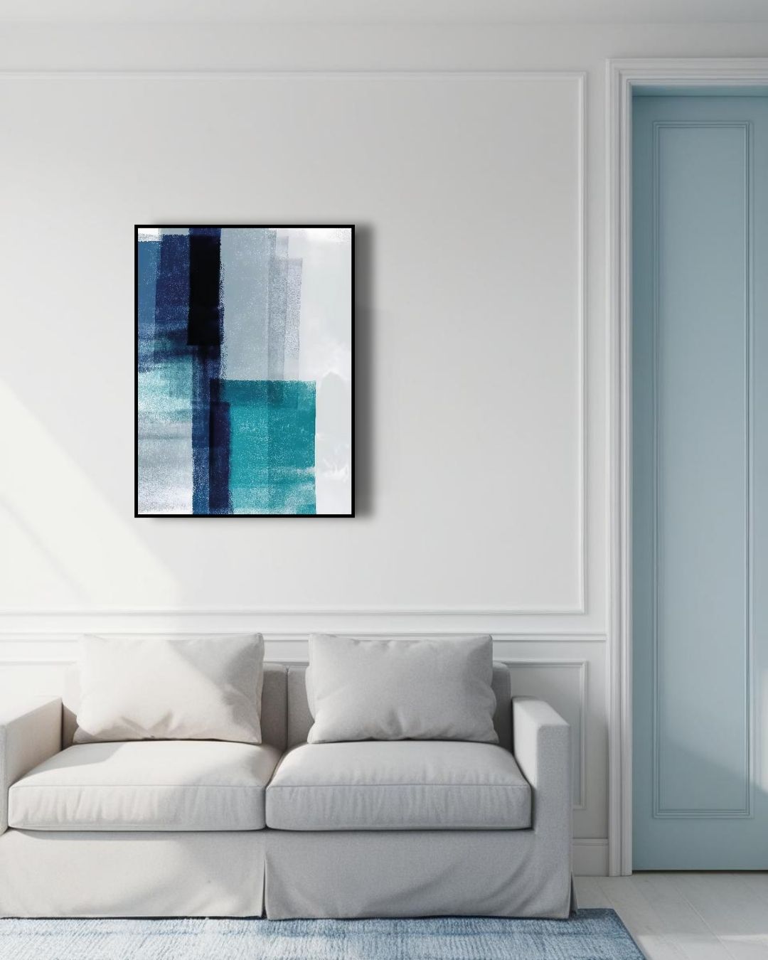 Cuadro abstracto 90 x 120 cm., Azure