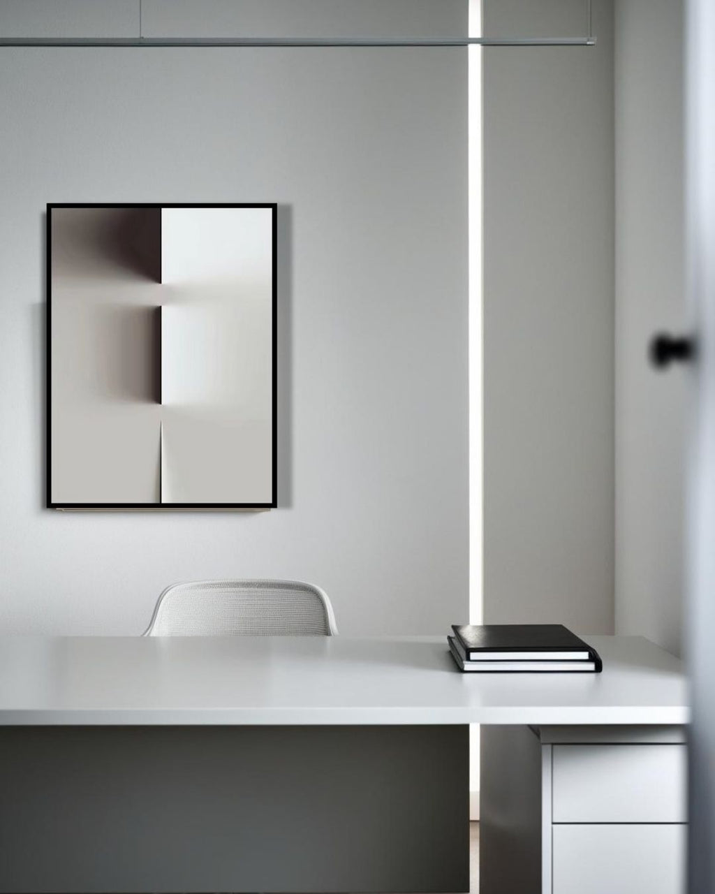 Skugge - 31.5" x 23.6" Framed Abstract Canvas Wall Art
