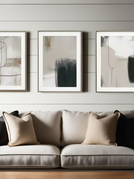 Sombra Giorgia - Framed Abstract Canvas Wall Art Set – 3 Pieces
