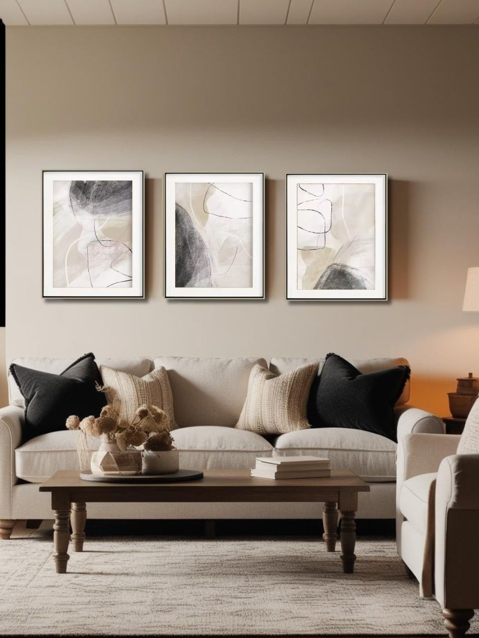 Milan - Set de 3 cuadros abstractos – 27.5" x 19.6", 3 Pieces