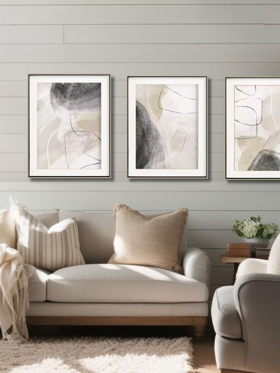 Milan - Set de 3 cuadros abstractos – 27.5" x 19.6", 3 Pieces
