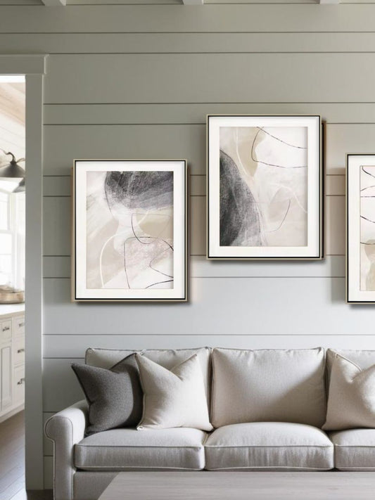 Milan - Framed Abstract Canvas Wall Art Set – 27.5" x 19.6", 3 Pieces