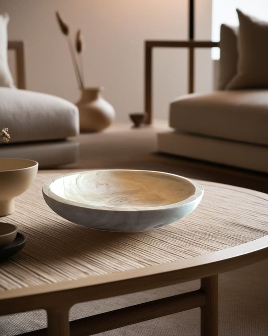 Plaza - Round Wooden Bowl, Natural Finish