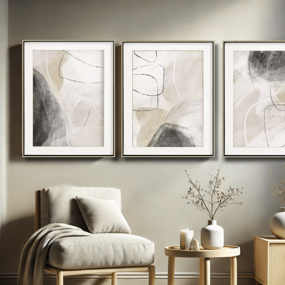 Milan - Set de 3 cuadros abstractos – 27.5" x 19.6", 3 Pieces
