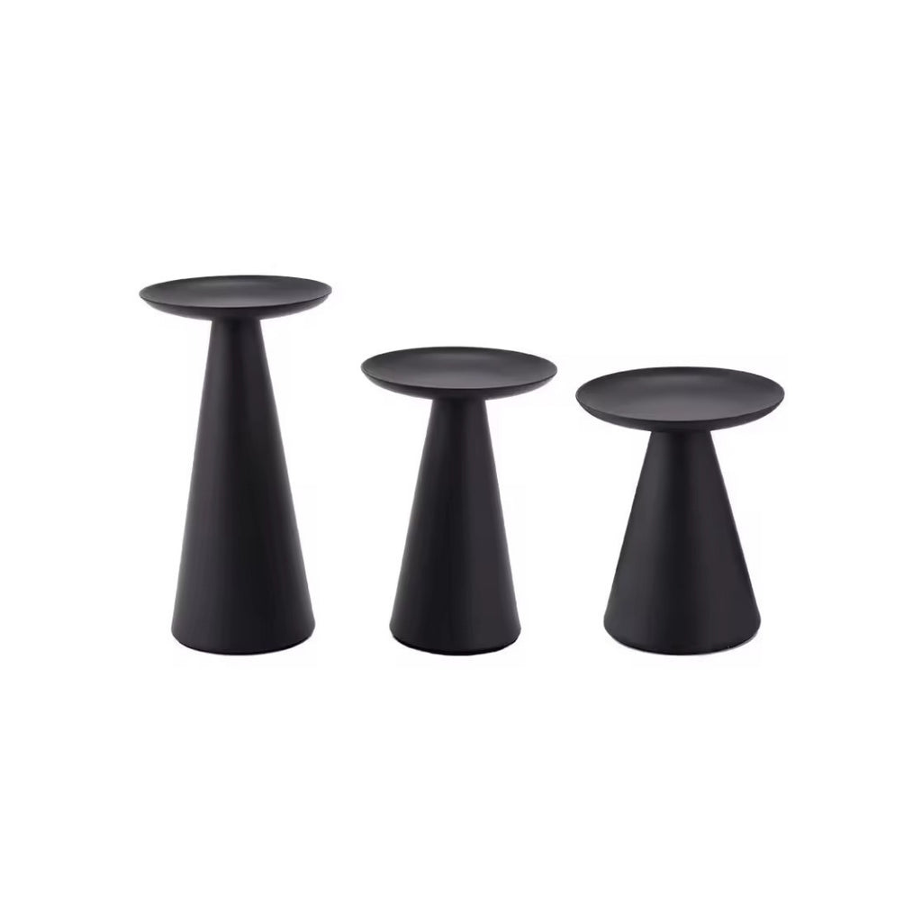 Cono - Portavelas de metal negro