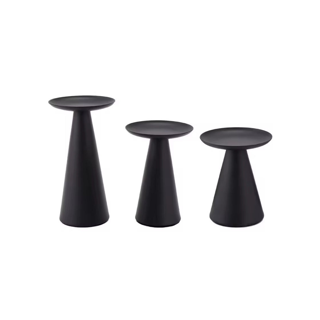 Cono - Portavelas de metal negro